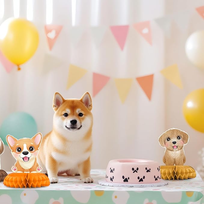 12 Pack Puppy Table Decorations - Puppy Party Decorations for Kids' Birthday and Baby Shower - Puppy Table Toppers