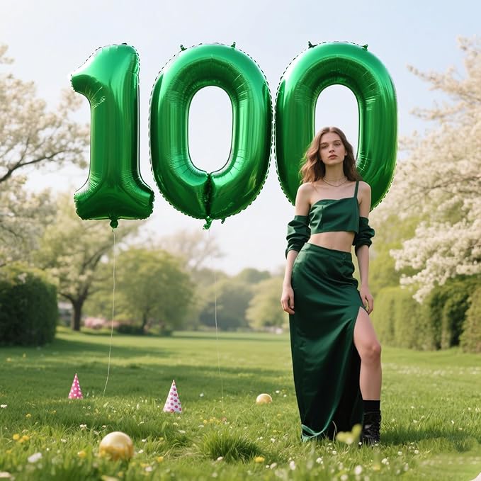 40 Inch Green Number 10 Digital Balloon,Jumbo Mylar Foil Helium Balloon for 10 Balloons for Birthday Party,Wedding Anniversary Party Decorations
