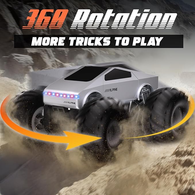 Remote Control Car, 1:16 RC Cars Scale All Terrain Electric Vehicle, LED Lights Toys Monster Trucks, Brithday Gift for Boys Girls & Adults