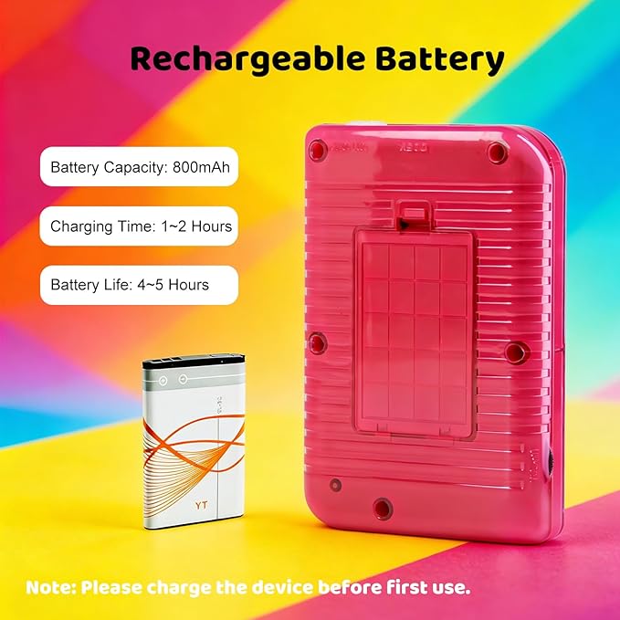 Kids Handheld Game Console Pre-Loaded 400 Classic Games, Portable Video Game Console with 2.8" Color Screen, Rechargeable Battery, Handheld Electric Game Console for Boys Girls (Red)