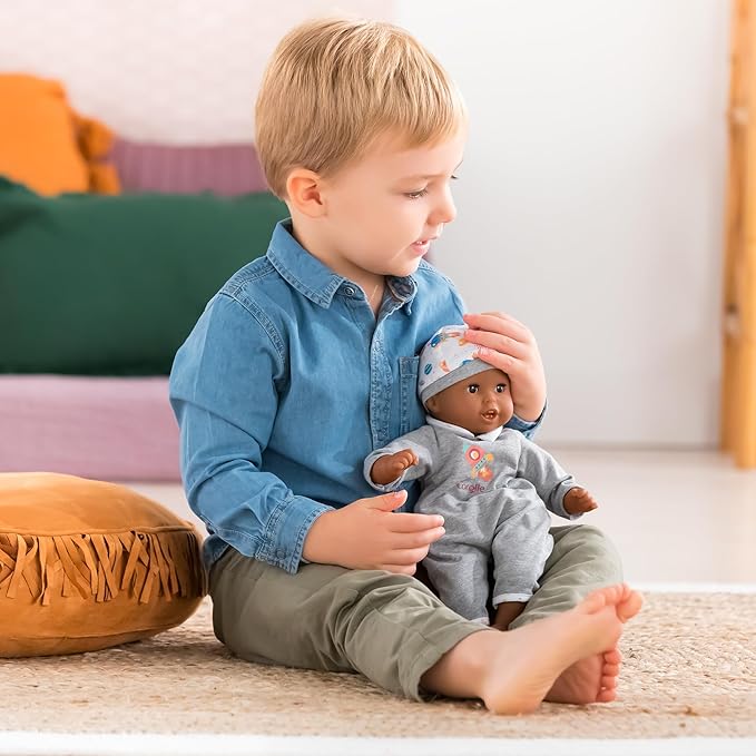 Corolle Bébé Calin Marius - 12" Soft Boy Baby Doll with Vanilla Scent, Pink Outfit & Sleeping Eyes for Girls Ages 18 Months+, Cute Reborn Realistic Baby Dolls for 2 Year Old Girls