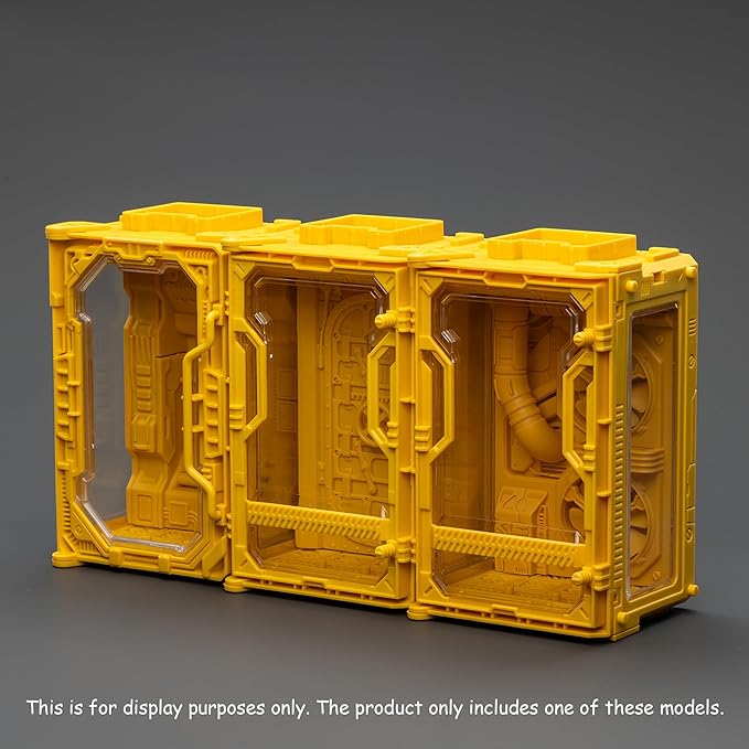 JOYTOY 5'' Display Box,Action Figures Display Case - Individual Soldier Hangar Display Case - Surge Yellow C - Dustproof Collectibles Box Ages 15+