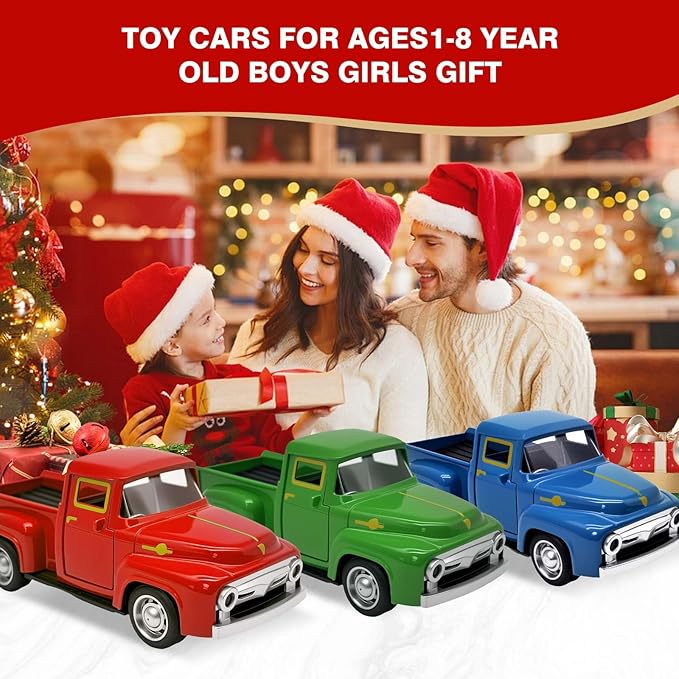 Little Beige Truck Toy for Toddlers 2 3 4 5 6 7 8 Year Old Boys Girls,1:32 Alloy Toddlers Car Toy Driveable,Car Door Can Open,Toy Trucks for Kids Easter Christmas Birthday Gifts