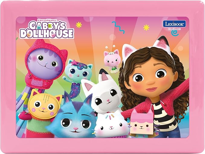 Lexibook, Gabby's Dollhouse German and English Bilingual Educational Computer, 124 Activities in Language, Writing, Math, Logic, Music and Games, Pink/Blue, JC598GDHi3