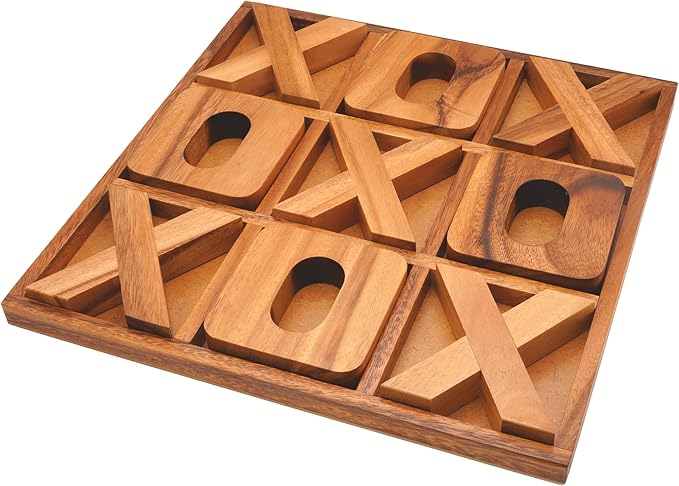 BSIRI Jumbo Tic Tac Toe Board Games 14 Inch - Wall Tic Tac Toe for Rustic Home, Farmhouse, Patio, Coffee Table Decor, Ideal Outdoor, Game Night, Family Games, Unique Gifts for Couples