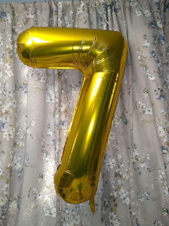 40 Inch Number 7 Balloon, 6 7 Birthday Decorations, Gold Seven Birthday Decor, 7 17 27 70 Year Old Balloon Number for Engagement, Wedding, Graduations