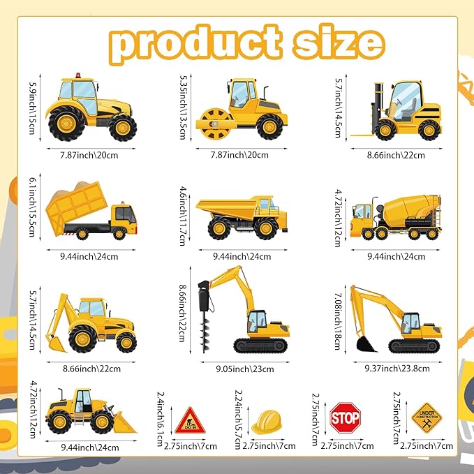 Construction Birthday Banners Construction Birthday Party Supplies Construction Paper Garlands Vehicle Truck Hanging Garlands Sign for for Boys Construction Theme Birthday Party Decorations