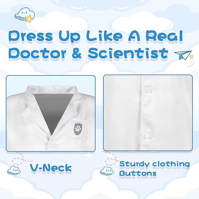 Kids Nurse Costume Doctor Costume Dentist Costume For Kids Play House Pretend Play Dress Up Party
