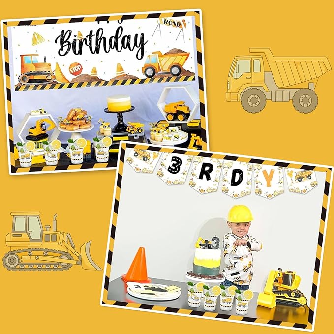 50Pcs Construction Cups, 12oz Construction Themed Party Cups for Home Birthday Supplies Baby Shower Party Favors Table Decorations