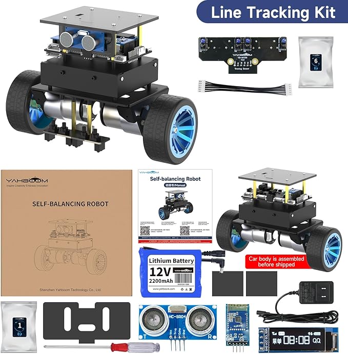Yahboom Self-Balancing Robot Kit for STM32 Robots,with 4-Way Patrol Module,Supports Multi-Channel Type, Suitable for Teenagers,Suitable for STEM Projects