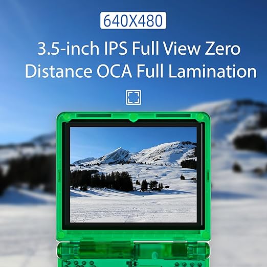 RG35XXSP Portable Flip Retro Handheld Game Console Linux System 3.5 '' IPS Screen Built-in 64G TF Card Pre-Installed 5532 Games RG35XX SP Clamshell Games Console Supports 5G WiFi Bluetooth HDMI Green