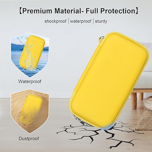 Elonbo Carrying Case for TaddToy/WELLST·G/Beijue/FAMILY POCKET/CCTU/X- JOYKIDS/GREENCREEK/Beico/KAVOYI/GuaiyeyeAP/TEBIYOU Handheld Game Console, Portable Electronic Gaming Player Bag, Yellow