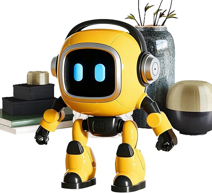 AI Robot Toy – ABS Desktop Size | Intelligent Conversational Companion with Voice Interaction Knowledge Q and A Interactive Games Storytelling | for Educational Learning Office Desk