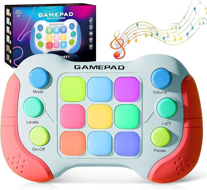 Christmas Fast Push Game Fidget Toys Handle, Upgraded Flashing Quick Press Games Pro for Kids, Speed Push Light Up Fidget Game, Educational Handheld Console Gamepad Toy for Boys, Girls
