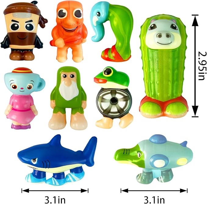 Tralalero Tralala Action Figure,Tung Tung Sahur Meme Unique Action Figures Decorations Gifts, Easter Basket fillings (Green)