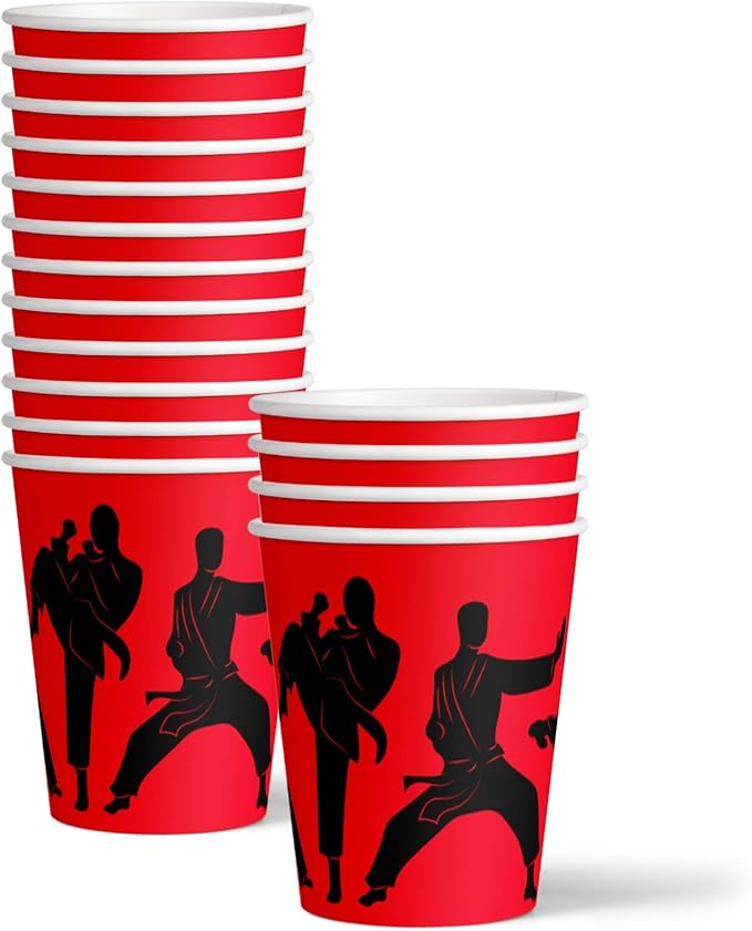 Karate Birthday Party Supplies Set Plates Napkins Cups Tableware Kit for 16