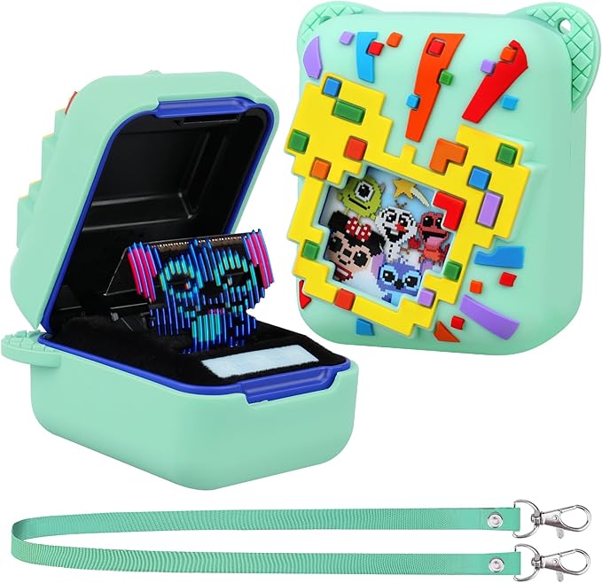 Silicone Cover Case for Bitzee Disney Interactive Toy, Soft Silicone Protective Bag, Protective Skin Sleeve for Bitzee Virtual Electronic Pets Accessories, Green