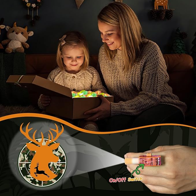 36Pcs Hunting LED Finger Lights Camo Hunting Party Favors Glow in the Dark Light Up Finger Lights Hunter Themed Toys Bulk for Kids Birthday Party Goodie Bag Stuffer Birthday Gifts Classroom Prize