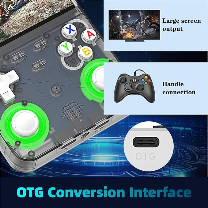 R36 Ultra Retro Handheld Game Console, 4.0-Inch 720x720 IPS HD Display, Preloaded 20000+ Games, Linux Open Source WiFi, Dual Joystick Portable Travel Gift for Kids & Adults (Black)