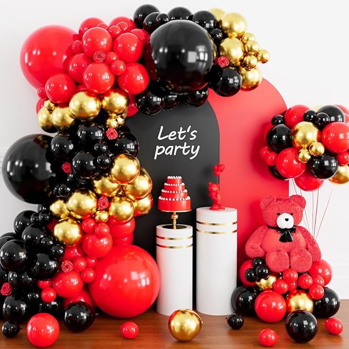 100pcs Black and Gold Balloons 12 Inch Metallic Gold and Black latex Party Balloons for Birthday Retirement Graduation New Year's Eve Party Decorations