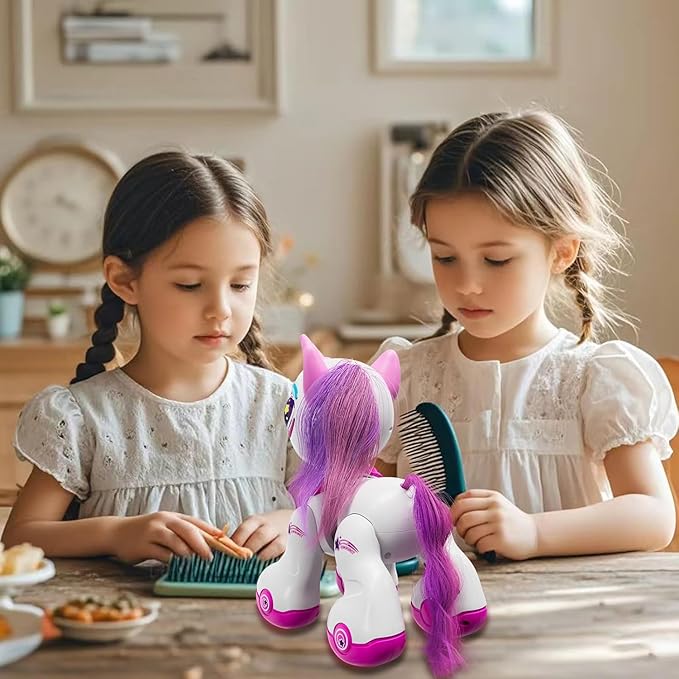 Robot Pet,Unicorn Toys for Girls Age 4-6 | Remote Control Robot with Walking & Dancing | Adorable Pink Unicorn Birthday Gift for Kids 5-7 | Interactive Pet Pink