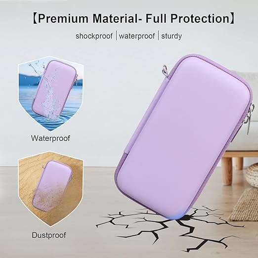 Elonbo Carrying Case for TEBIYOU/ WELLST·G/ TaddToy/ Beijue/ FAMILY POCKET/ CCTU/ X-JOYKIDS/ GREENCREEK/ Beico/ KAVOYI/ GuaiyeyeAP Handheld Game Console, Portable Electronic Gaming Player Bag, Purple