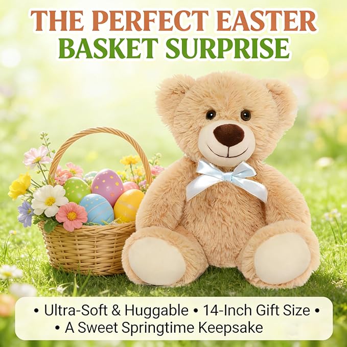 MorisMos 10-Pack Teddy Bear Bulk for Baby Shower,14-inch Small Teddy Bear Stuffed Animal Plush Toy,Soft Bulk Stuffed Animal Wholesale for Baby Shower Centerpiece Decoration Birthday Party Favors,Brown