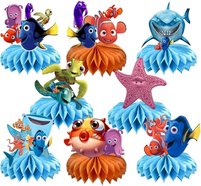 8Pcs Finding Nemo Table Centerpieces Birthday Party Supplies Double Side Table Decorations for Kids Party Decorations