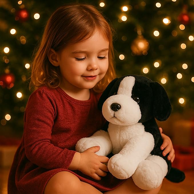 Black White Beagle Sheepdog Border Collie Stuffed Animals Dog Puppy Plush Toys for Kids Boys Girls Baby Birthday Easter