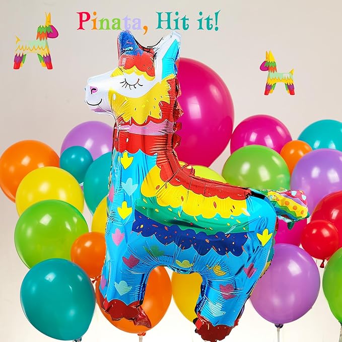 Fiesta themed balloon garland kit 150pcs Mexican Fiesta Party Decorations Arch With Cactus Llama Taco Avocado Chili Pepper Mylar Balloons for carnival Birthday Cinco De Mayo Taco Party Supplies