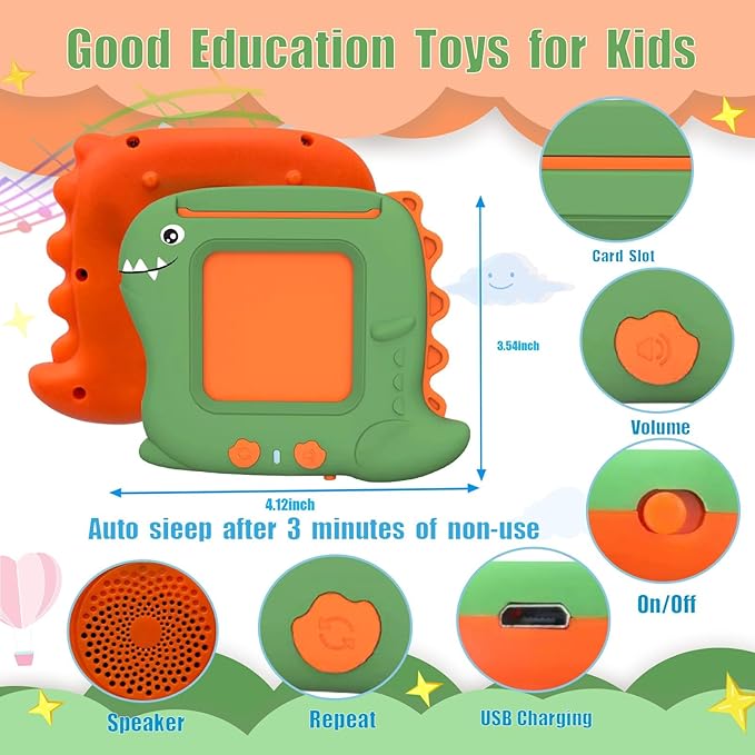 Talking Flash Cards for Toddlers 1 2 3 4 5 Years Old, Pocket Speech Therapy & Autism Sensory Toy with 336 Sight Words, Montessori Educational Learning Device Gift