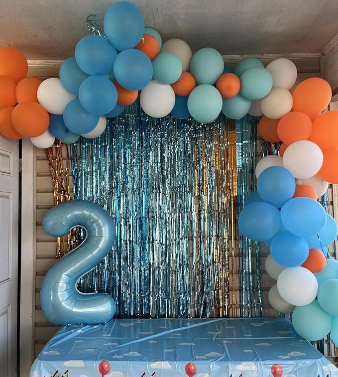 40 Inch Large Numbers Balloon, 4 Pastel Blue Ballon for 4th 14 40 44 Birthday Party, Balloon 4 Number for Graduations Wedding Supplies