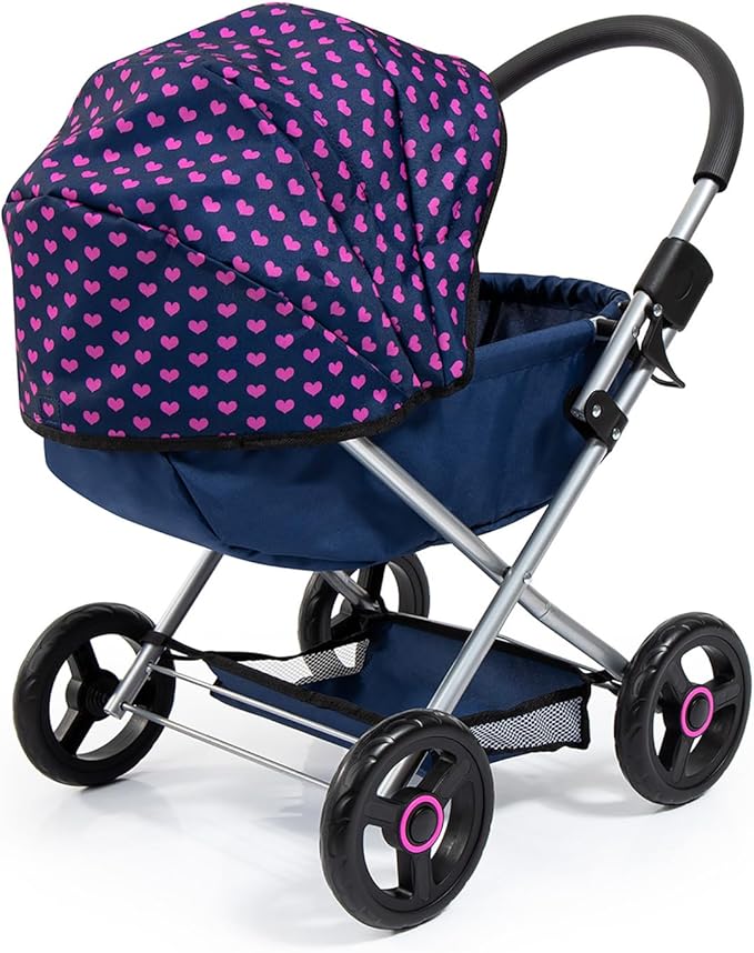 Bayer: 4-in-1 Toy Baby Doll Pram Stroller Cosy Set - Dolls Up to 18" (Blue/Purple) | Pretend | Dress up