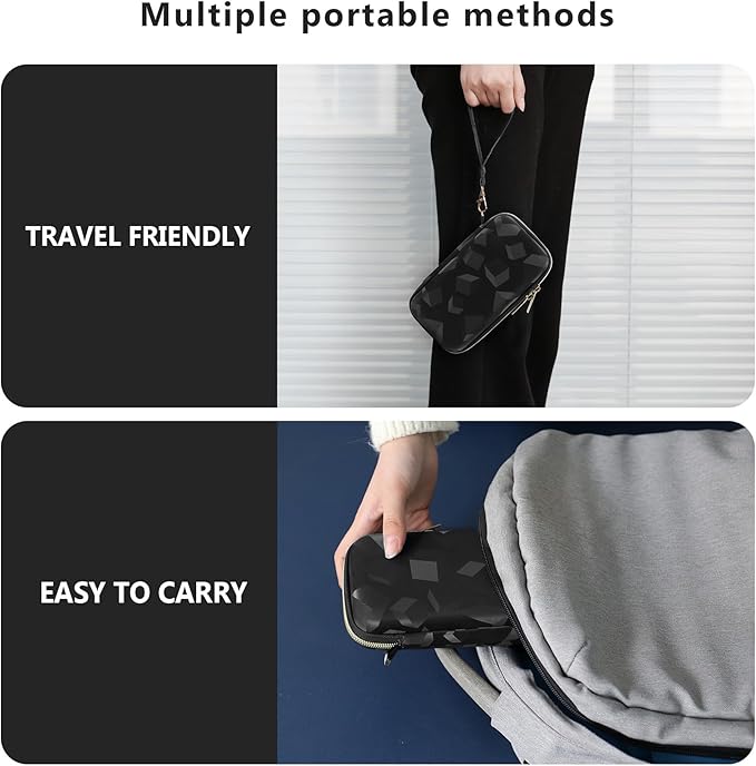 Supmay Carrying Case Compatible with CCTU / TEBIYOU Kids Handheld Games Preloaded 218 Retro Video Games, Portable Gaming Electronic Toys Storage Holder Travel Bag with Mesh Pocket, Black(Cube)