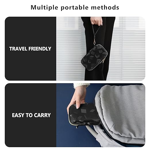 Supmay Hard Travel Case for My Arcade Tetris Pocket Player Pro, Strategic Puzzle Games, Retro Portable Game Console Protection Case with Mesh Pocket for Batteries and USB-C Cable, Black