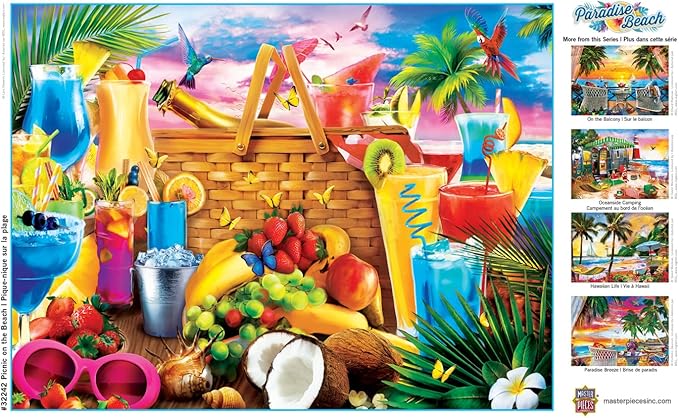 MasterPieces 550 Piece Jigsaw Puzzle for Adults, Family, Or Youth - Picnic on The Beach - 18"x24"