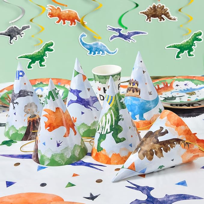 WERNNSAI Birthday Party Hats - 12 Pcs Birthday Party Supplies Cone Hat Headbands Colorful Paper Party Hats for Kids