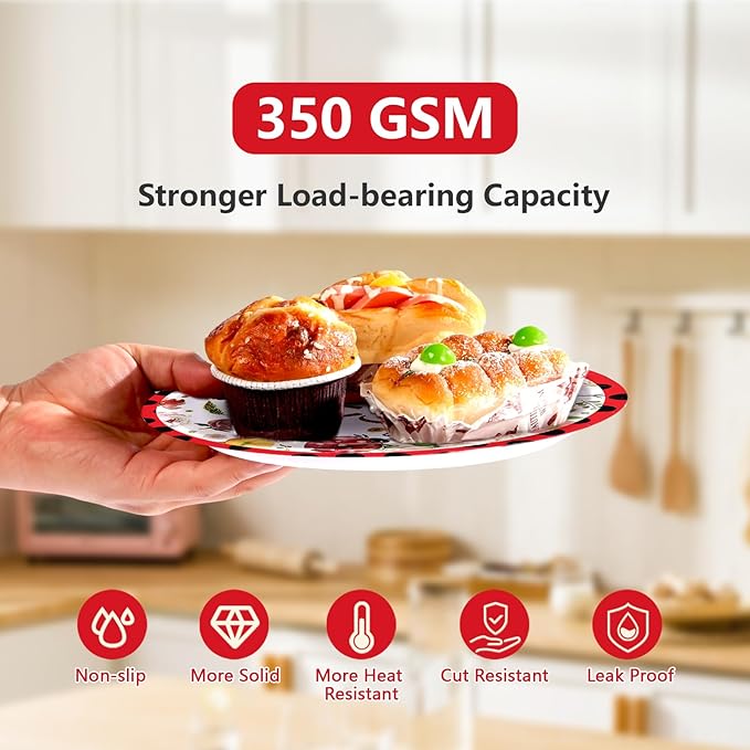 96Pcs Ladybug Birthday Party Supplies Cute Ladybird Birthday Plates and Napkins Cute Red Black Ladybug Theme Tableware Set for Kids Insect Theme Baby Shower Party Decorations Serves 24