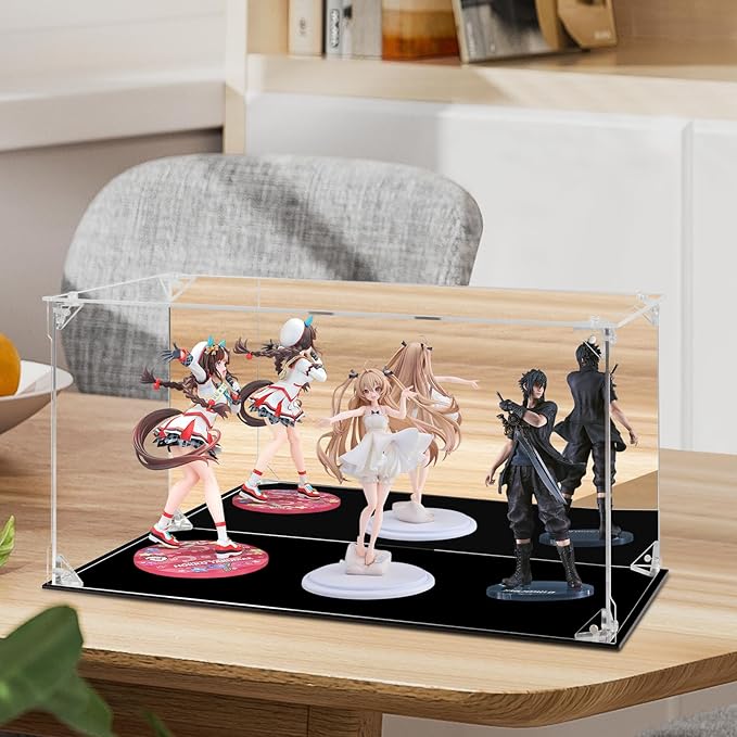 Acrylic Display Case for Collectibles Assemble Clear Acrylic Display Box with Mirrored Back, Alternative Glass Case for Action Figures Lego Model Doll Toys Display (15.7x8x8 inch, 40x20x20cm)