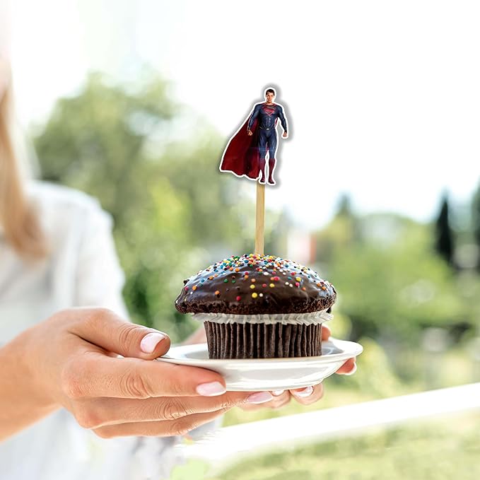 Suprhero Cupcake Topper – Hero-Themed Decorative Party Picks for Birthday Cupcakes, Dessert Tables, Themed Celebrations, Event Styling, Costume Parties, and Special Occasion Decorations