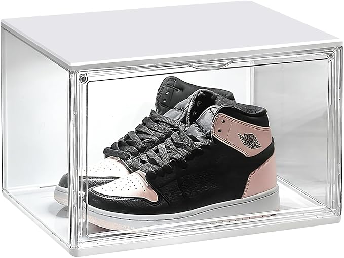 14.17"X10.63"X8.66" Acrylic Display Case with lights, Clear Storage Organizers Box with Magnetic Door, Dustproof Showcase for Handbags, Purses, Boots, Figures, Book