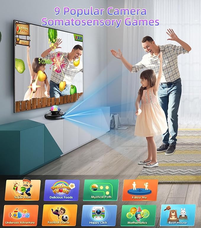 FWFX Exercise Mat for Home Workouts - Interactive Dance Game Mat Connects to TV, 2-Player Kids Party Interactive Games, Active Sports & Yoga Mat for Adults & Family Fitness, Fun Gift (Gray)