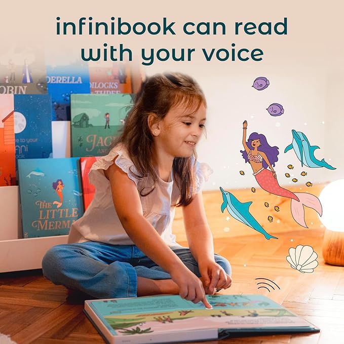Cali’s Books The Little Mermaid - infinibook Reader Recordable Storybooks for Kids, Customizable Interactive Audio Book Reader for Toddlers, Educational Screen-Free Toy