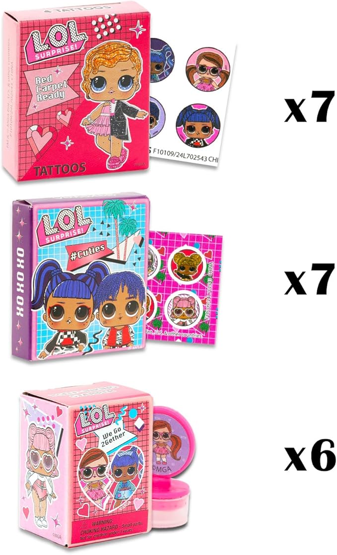 L.O.L. Surprise! LOL Surprise Party Favors for 20 Guests Bundle ~ 20 Pieces LOL Surprise Favor Boxes with Stickers, Tattoos and Stampers for Kids Birthday Party Party Supplies and Decorations