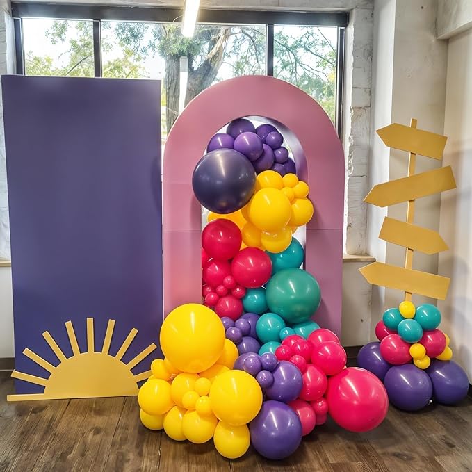 Pink Blue Purple Balloon, 60 Pcs 12 Inches Hot Pink Metallic Purple Burgundy Balloons for Kids Magic Theme Birthday Decoration Birthday Balloons Baby Shower Engagement Party Supplies