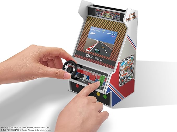 My Arcade Pole Position Racing Player: Retro Mini Arcade Game Console with 2 Games, Real Racing Controls, Gifts for Adults, Full Color Screen