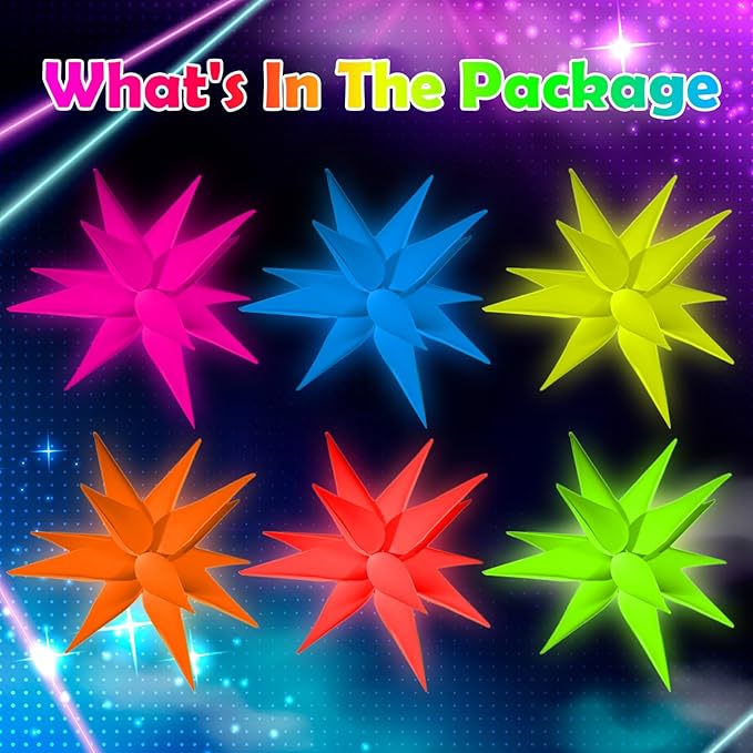 6 Pcs 22 Inches Explosion Glow in The Dark Neon Balloon Glow Party Supplies Foil Fluorescent Balloon 90 80s Hip Hop for Christmas Happy New Year Birthday Wedding Anniversary Backdrop Decor