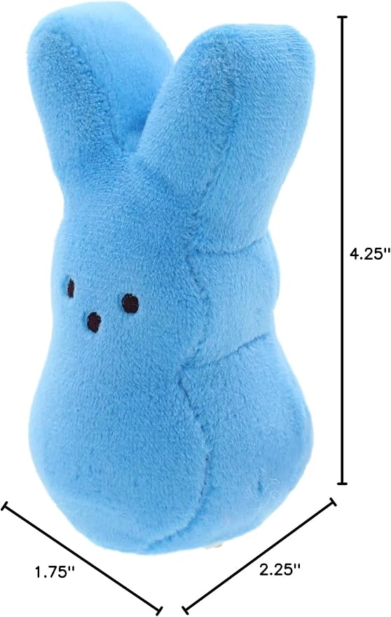 Animal Adventure | 4" Blue Palm Pet Bunny Peeps Plush | Easter Basket Stuffed Animals for Kids | Marshmallow Candy | Huggable Soft Plushie Stuffers Buddy Toy | Collectable Gifts | Aged 3+