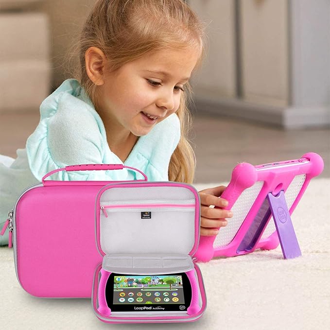 Aproca Hard Case Compatible with Leapfrog LeapPad Academy/Leapfrog LeapPad Ultimate Kids’ Learning Tablet, Portable Storage Bag for Accessories (Pink)