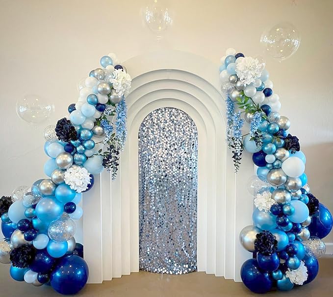 Blue Balloons Metallic Blue Balloon, 60pcs 12 Inch Chrome Baby Pearl Blue Balloons Navy Latex Balloon for Baby Shower Graduation Birthday Party Decorations